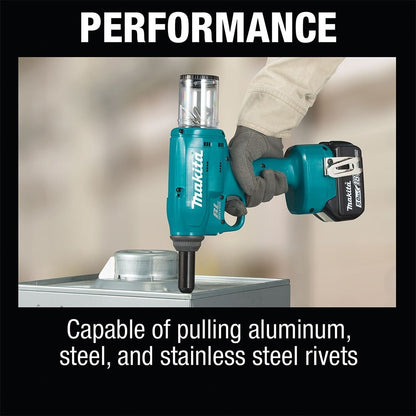 Makita XVR01T 18V LXT Lithium-Ion Brushless Cordless Rivet Tool Kit, 5.0Ah