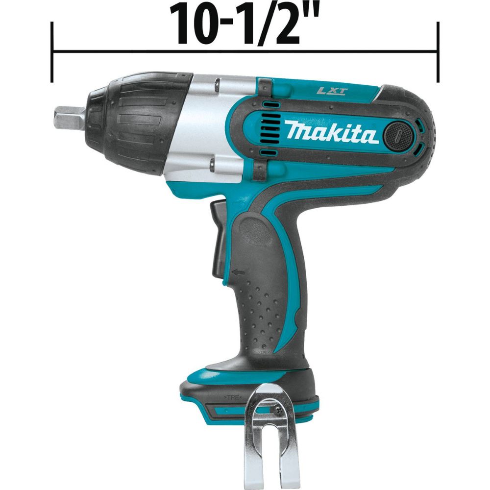 Makita XWT04S1 18V LXT Lithium-Ion Cordless 1/2" Sq. Drive Impact Wrench Kit, rev., rocker switch, L.E.D. Light, bag, with one battery (3.0Ah)