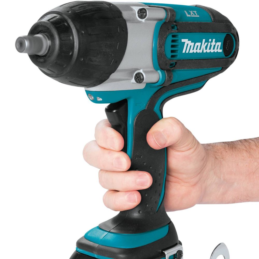 Makita XWT04S1 18V LXT Lithium-Ion Cordless 1/2" Sq. Drive Impact Wrench Kit, rev., rocker switch, L.E.D. Light, bag, with one battery (3.0Ah)