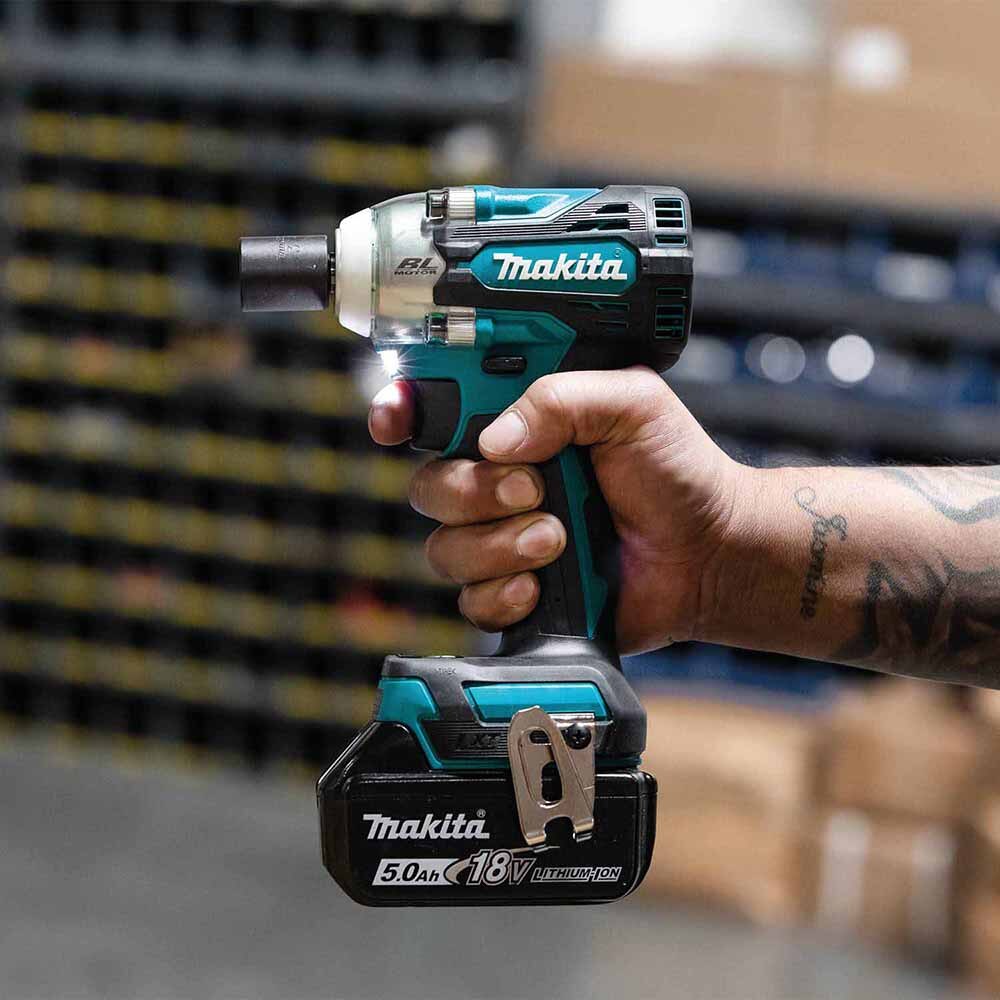 Makita XWT16T 18V LXT Lithium-Ion Brushless Cordless 4-Speed 3/8" Sq. Drive Impact Wrench w/ Friction Ring Anvil (5.0Ah)