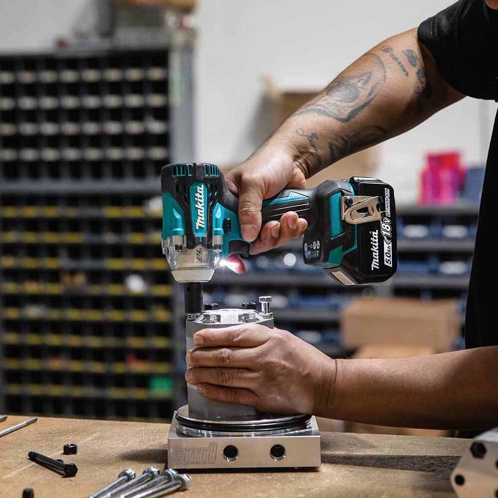 Makita XWT16T 18V LXT Lithium-Ion Brushless Cordless 4-Speed 3/8" Sq. Drive Impact Wrench w/ Friction Ring Anvil (5.0Ah)