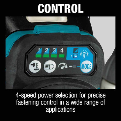 Makita XWT17T 18V LXTBrushless Cordless 4-Speed Mid-Torque 1/2" Sq. Drive Impact Wrench Kit