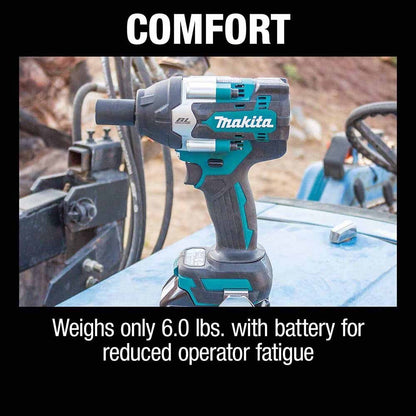 Makita XWT18T 18V LXT Brushless 4-Speed Mid-Torque 1/2" Sq. Drive Impact Wrench Kit w/ Detent Anvil