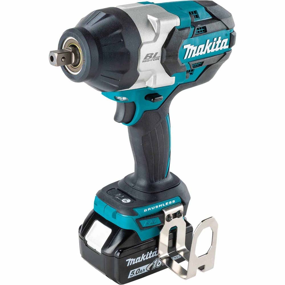 Makita XWT19T 18V LXT Lithium-Ion Brushless Cordless 3-Speed 1/2" Sq. Drive Impact Wrench Kit w/ Detent Anvil (5.0Ah)