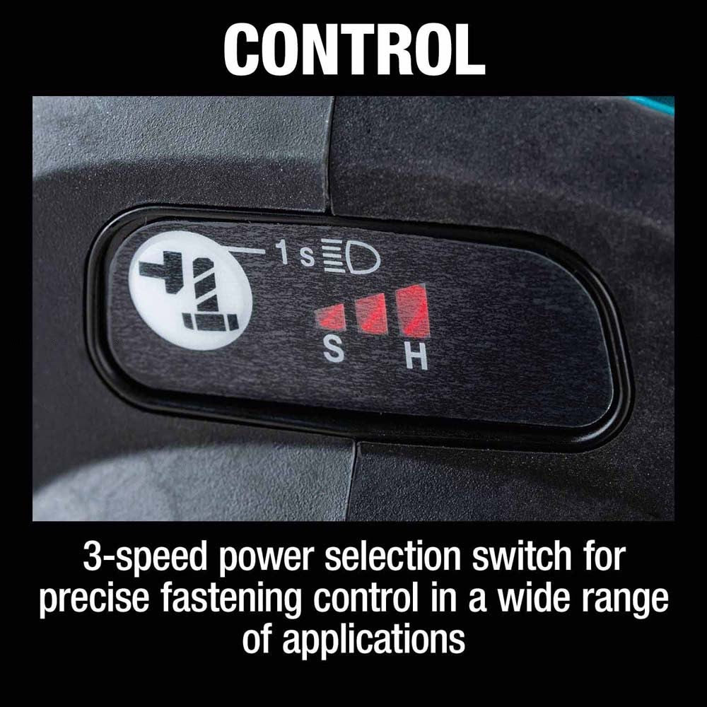 Makita XWT19XVZ 18V LXT Lithium-Ion Brushless Cordless 3-Speed 1/2" Sq. Drive Utility Impact Wrench w/ Detent Anvil, Tool Only