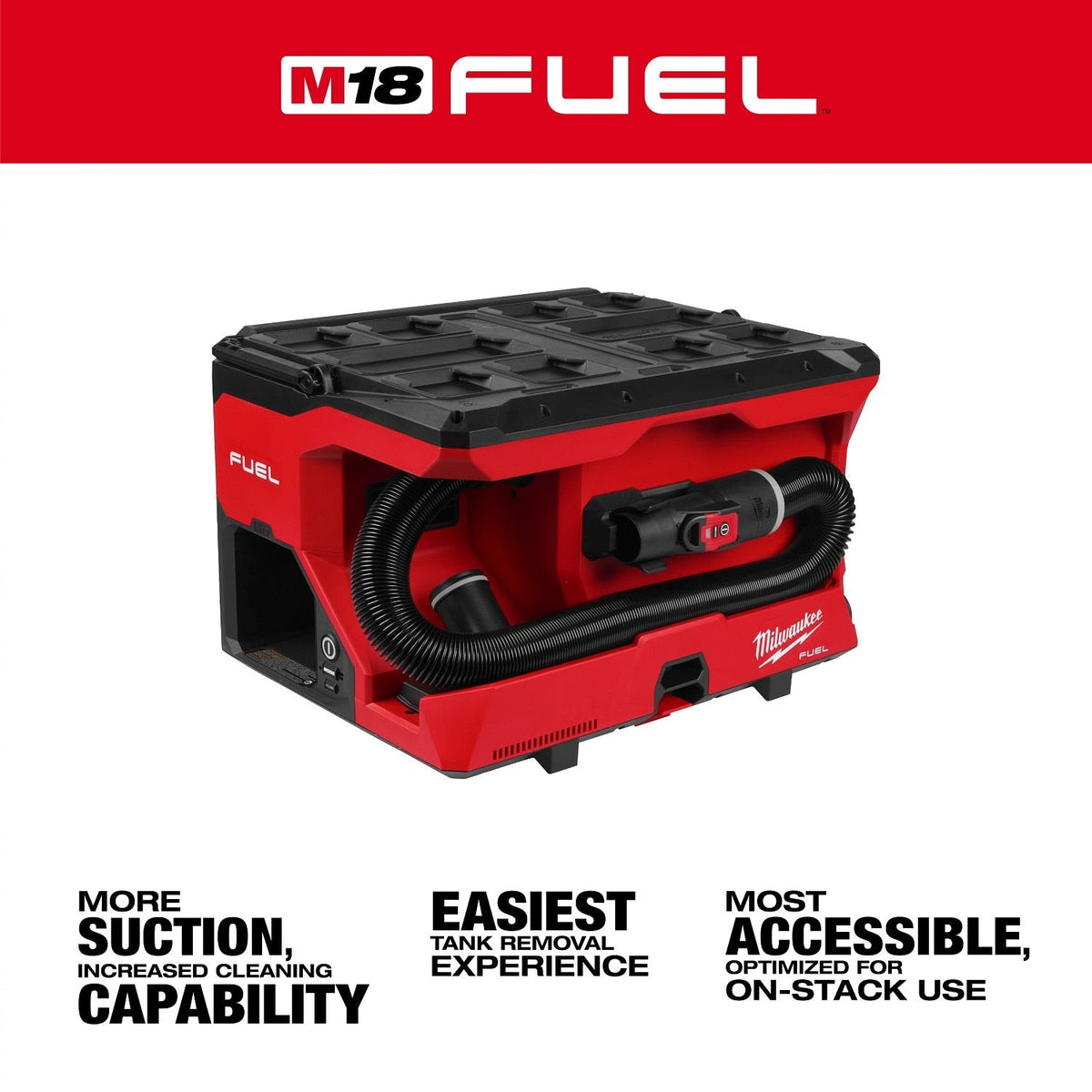 Milwaukee 0971-20 M18 FUEL 4Gal. Wet Dry Vacuum with Packout Compatibility and VACLICK