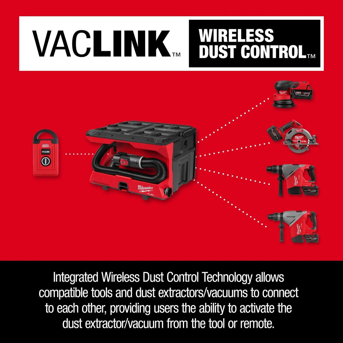 Milwaukee 0971-20 M18 FUEL 4Gal. Wet Dry Vacuum with Packout Compatibility and VACLICK