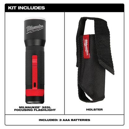 Milwaukee 2107S 325L Focusing Flashlight w/ Holster