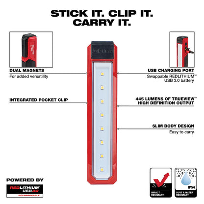 Milwaukee 2112-21 USB Rechargeable Rover Pocket Flood Light