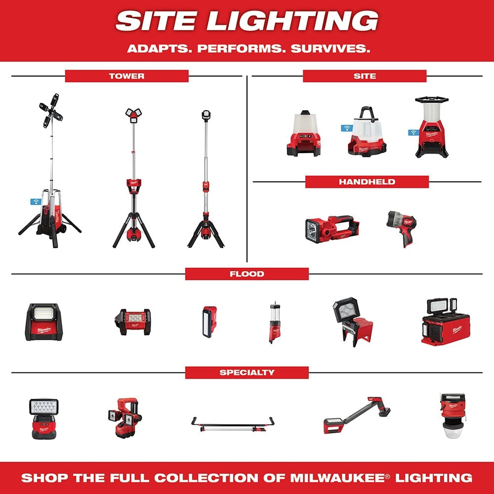 Milwaukee 2146-20 M18 RADIUS LED Compact Site Light with One Key