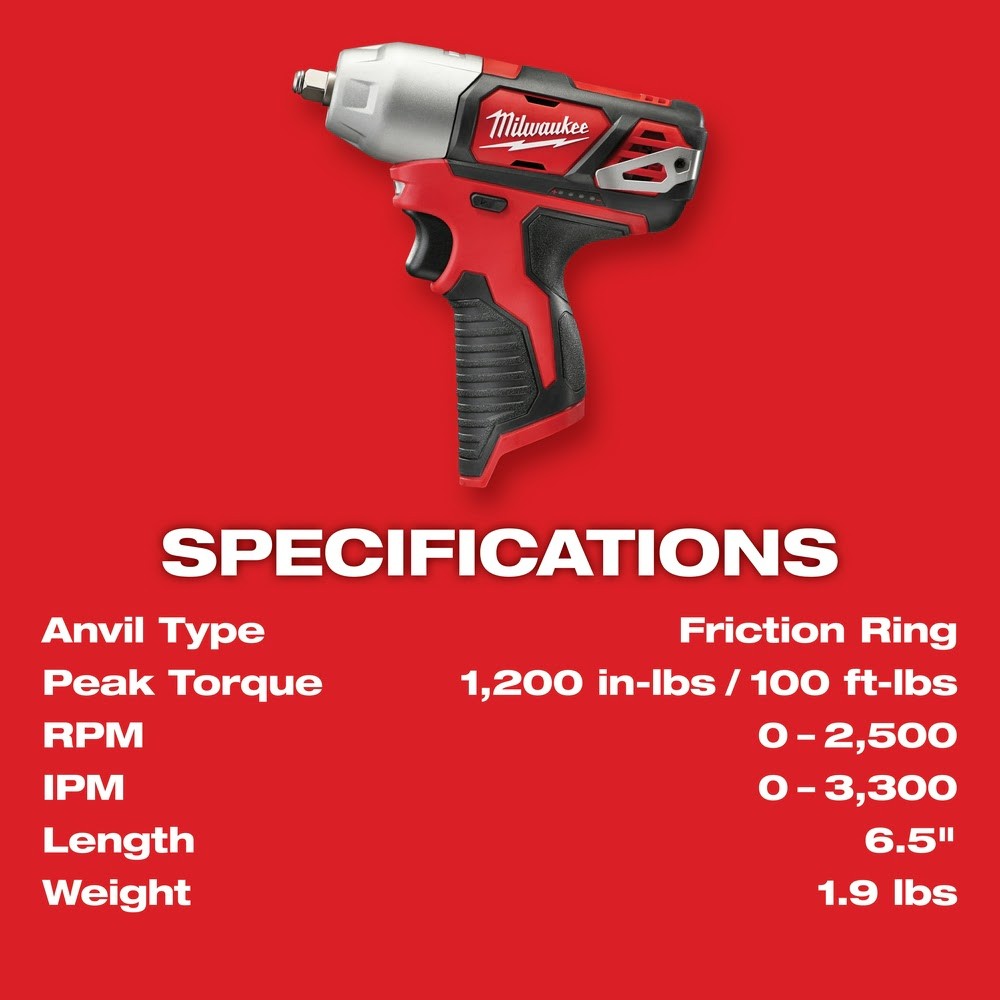 Milwaukee 2463-20 M12 3/8” Impact Wrench (Bare)