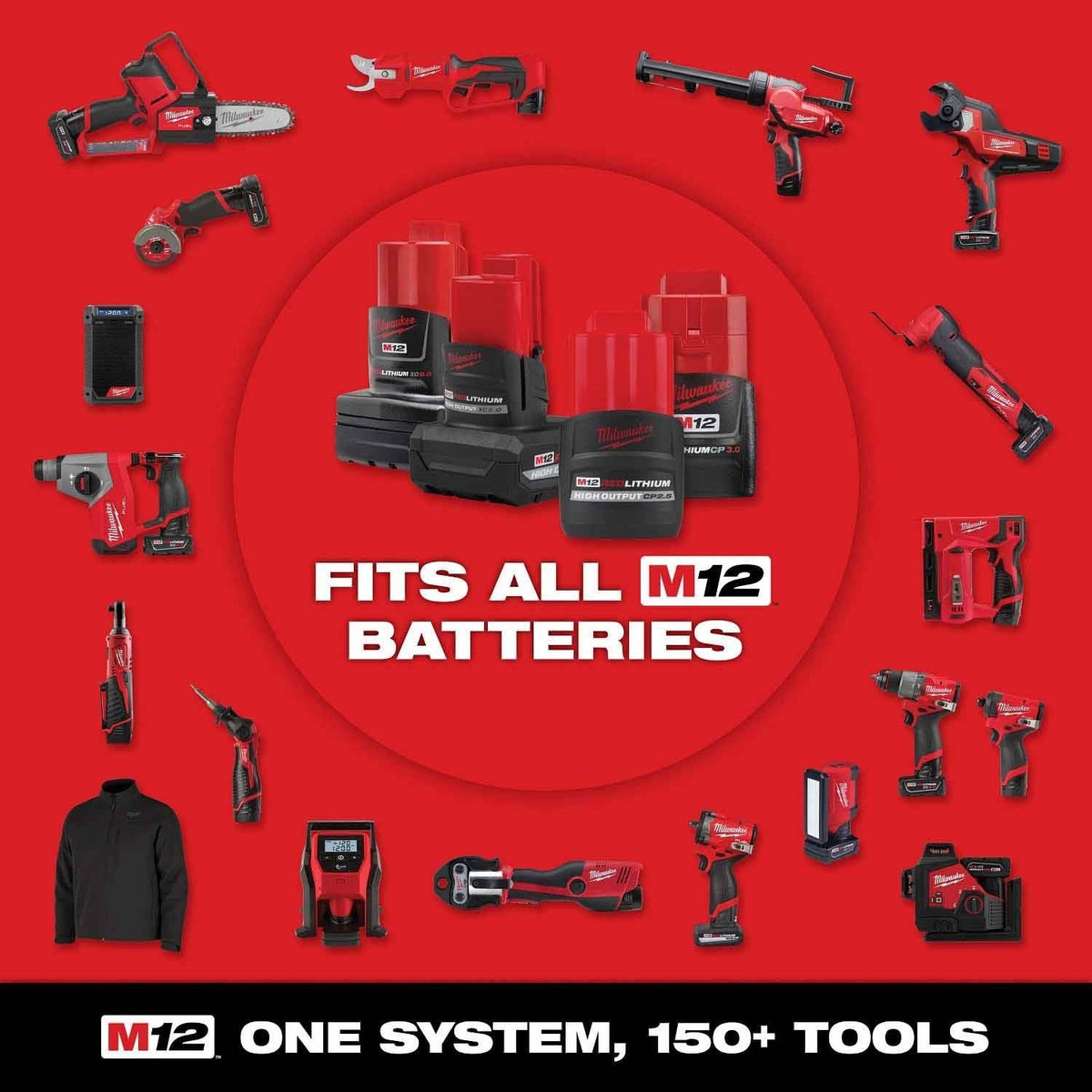 Milwaukee 2492-24 M12 4-Tool Cordless Combo Kit with Hex Screwdriver, Flood Light, Inflator and 3/8 in Ratchet (4 Tool Kit)