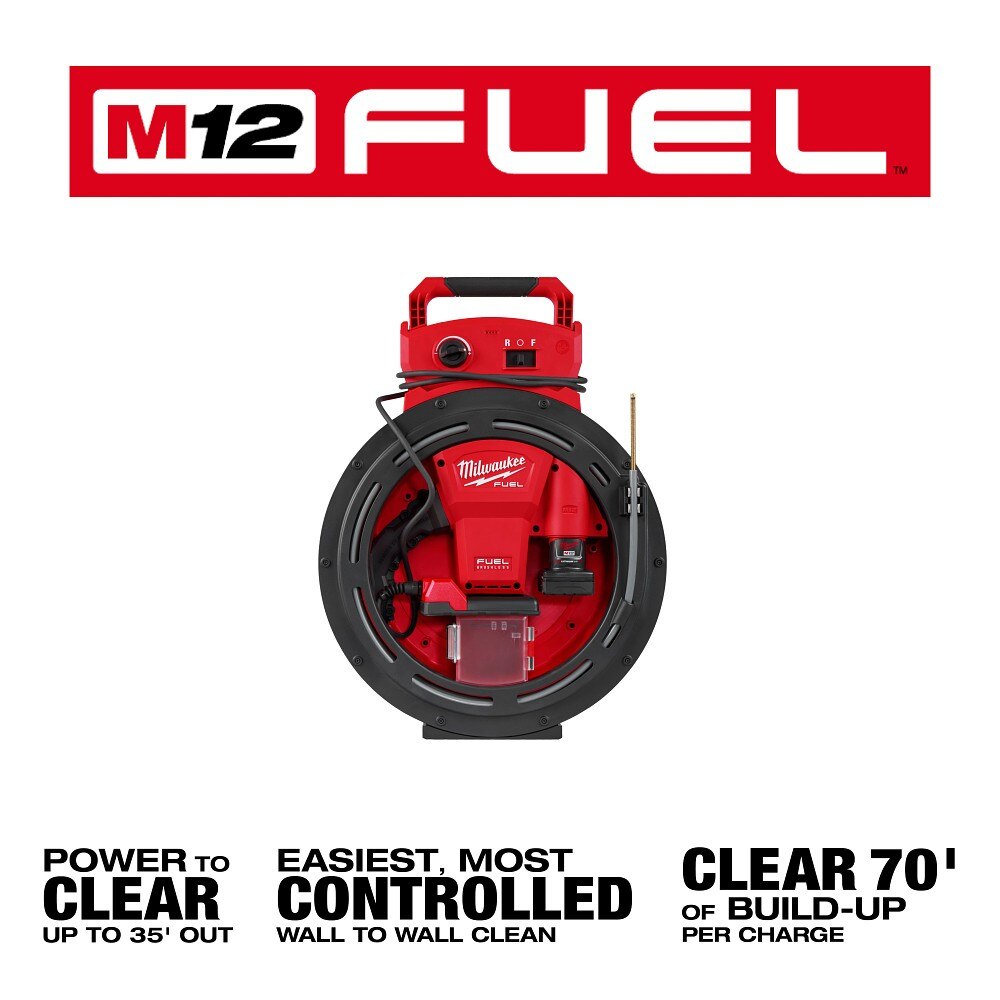 Milwaukee 2519-21 M12 FUEL High Speed Chain Snake for 1-1/4”-2” Pipes