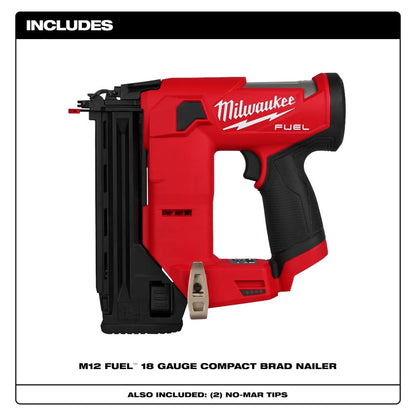 Milwaukee 2541-20 M12 FUEL 18 Gauge Compact Brad Nailer