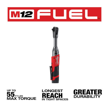 Milwaukee 2560-21 M12 FUEL 3/8" Extended Reach Ratchet 1 Battery Kit