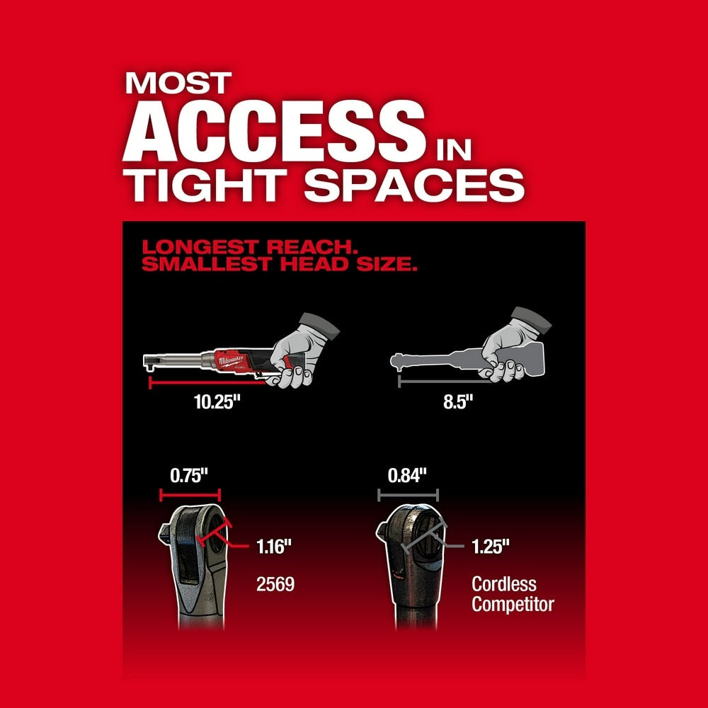 Milwaukee 2569-21 M12 FUEL 3/8" Extended Reach High Speed Ratchet Kit