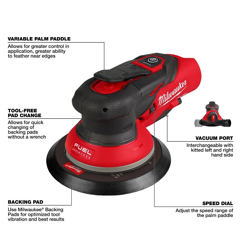 Milwaukee 2584-20 M12 FUEL 6" Random Orbital Sander (3/32")