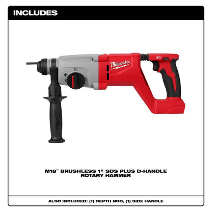 Milwaukee 2613-20 M18 Brushless 1" SDS Plus D-Handle Rotary Hammer