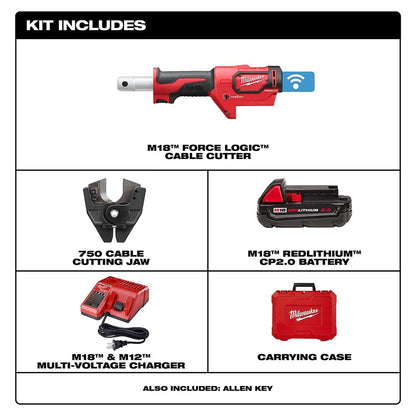 Milwaukee 2672-21 M18 Force Logic Cable Cutter With 750 MCM Cu Jaws
