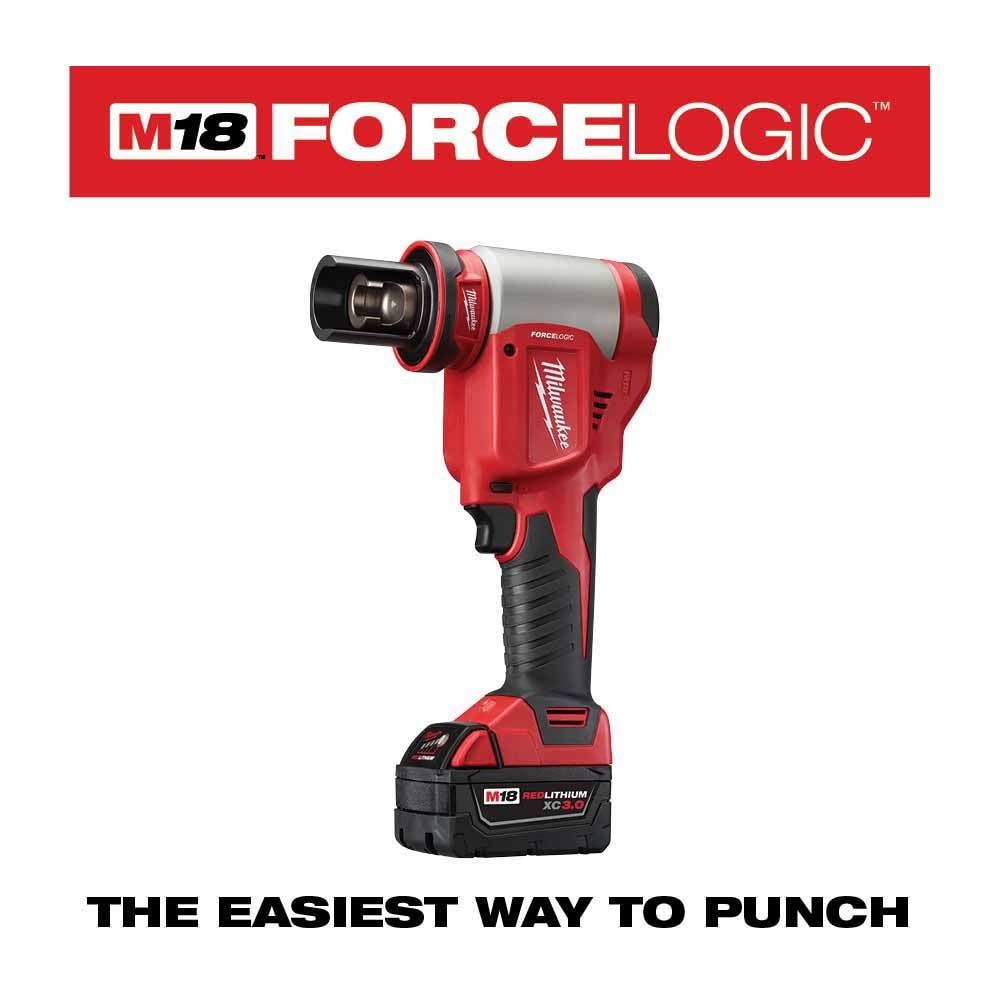 Milwaukee 2676-22 FORCELOGIC M18 10-Ton Knockout Tool 1/2" to 2" Kit