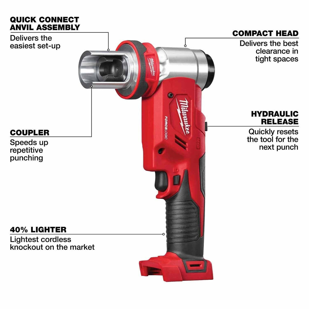 Milwaukee 2677-04 M18 FORCE LOGIC 6T Knockout Tool 1/2" - 4"