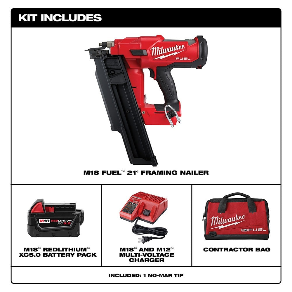 Milwaukee  2744-21 M18 FUEL™ 21 Degree Framing Nailer Kit