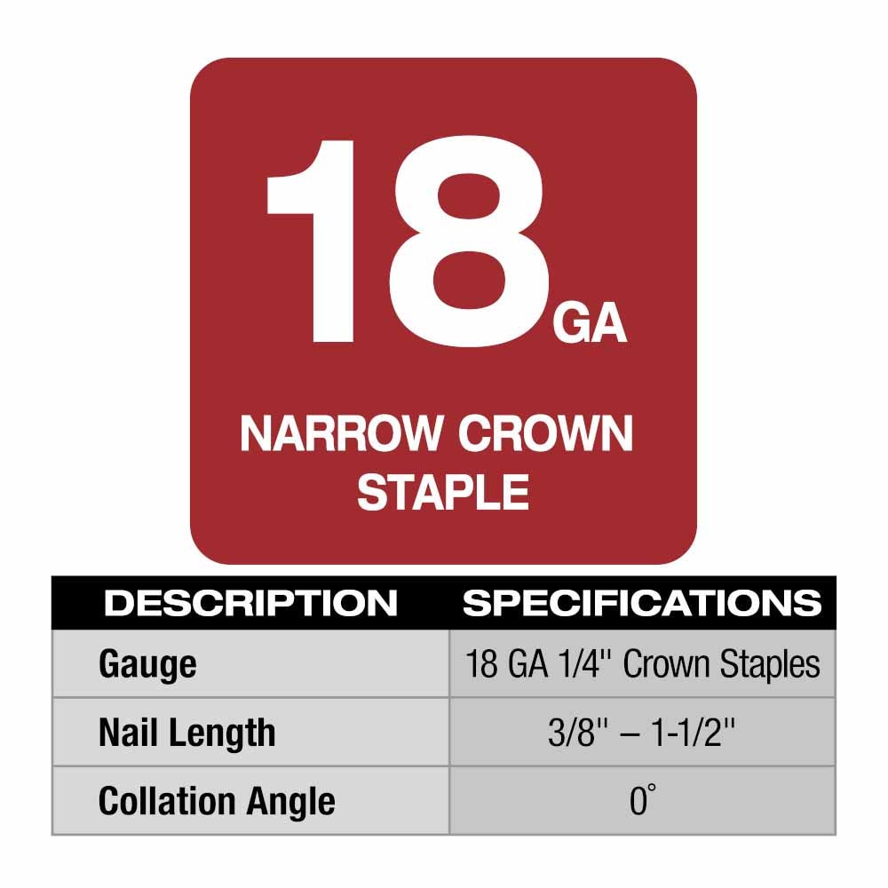 Milwaukee 2749-20 M18 FUEL 18GA 1/4" NARROW CROWN STAPLER- TOOL ONLY