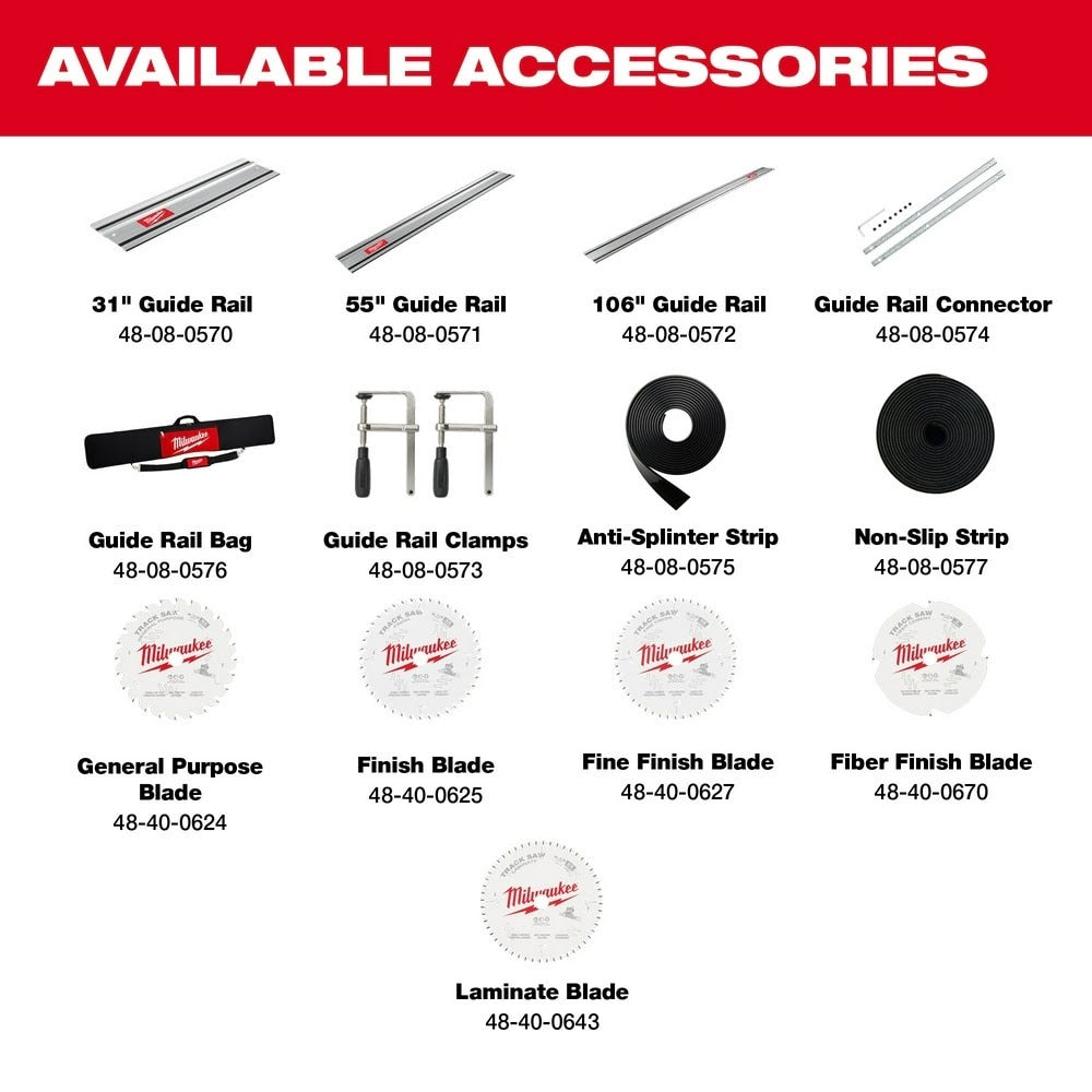 Milwaukee 2831-21 M18 FUEL 6-1/2" Plunge Track Saw Kit