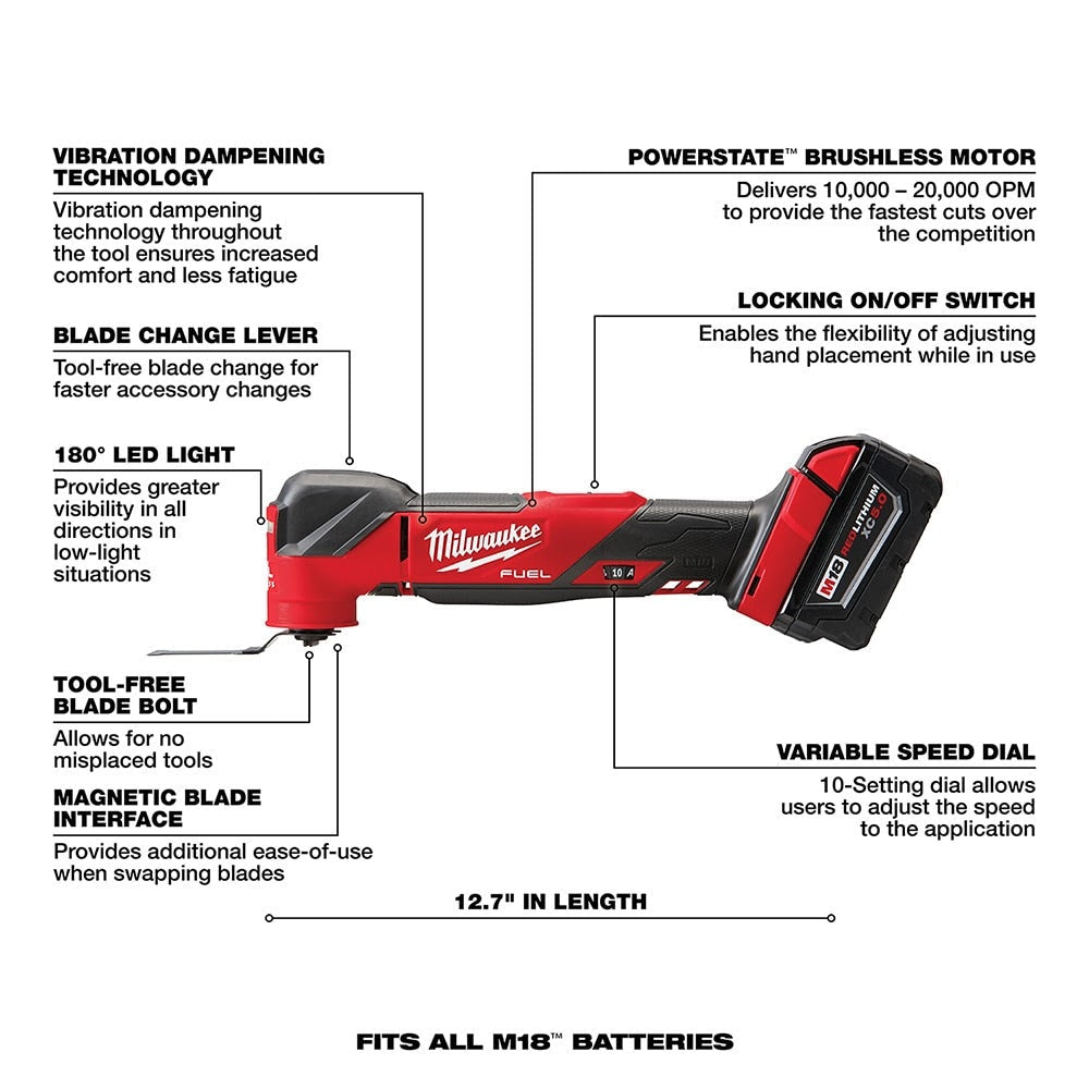 Milwaukee 2836-21 M18 FUEL™ Oscillating Multi-Tool (Kit)
