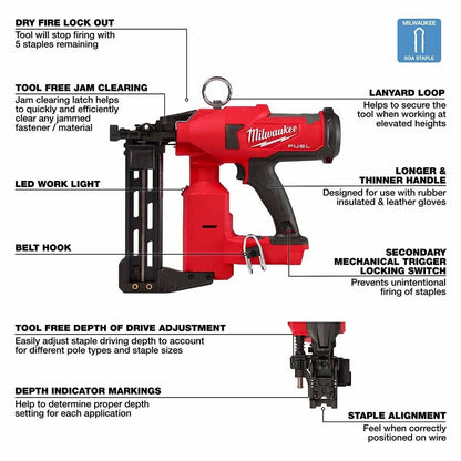 Milwaukee 2843-20 M18 Fuel Utility Fencing Stapler