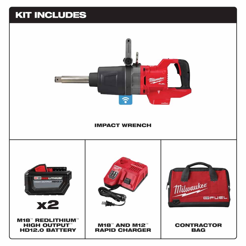 Milwaukee  2869-22HD M18 FUEL™ 1" D-Handle Ext. Anvil High Torque Impact Wrench w/ ONE-KEY™