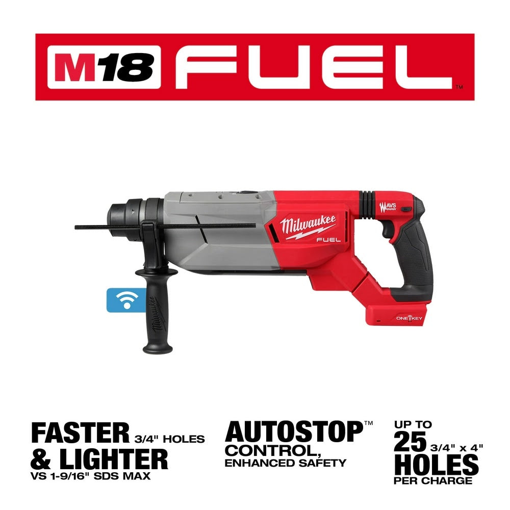Milwaukee 2916-20 M18 FUEL 1-1/4" SDS Plus D-Handle Rotary Hammer w/ ONE-KEY