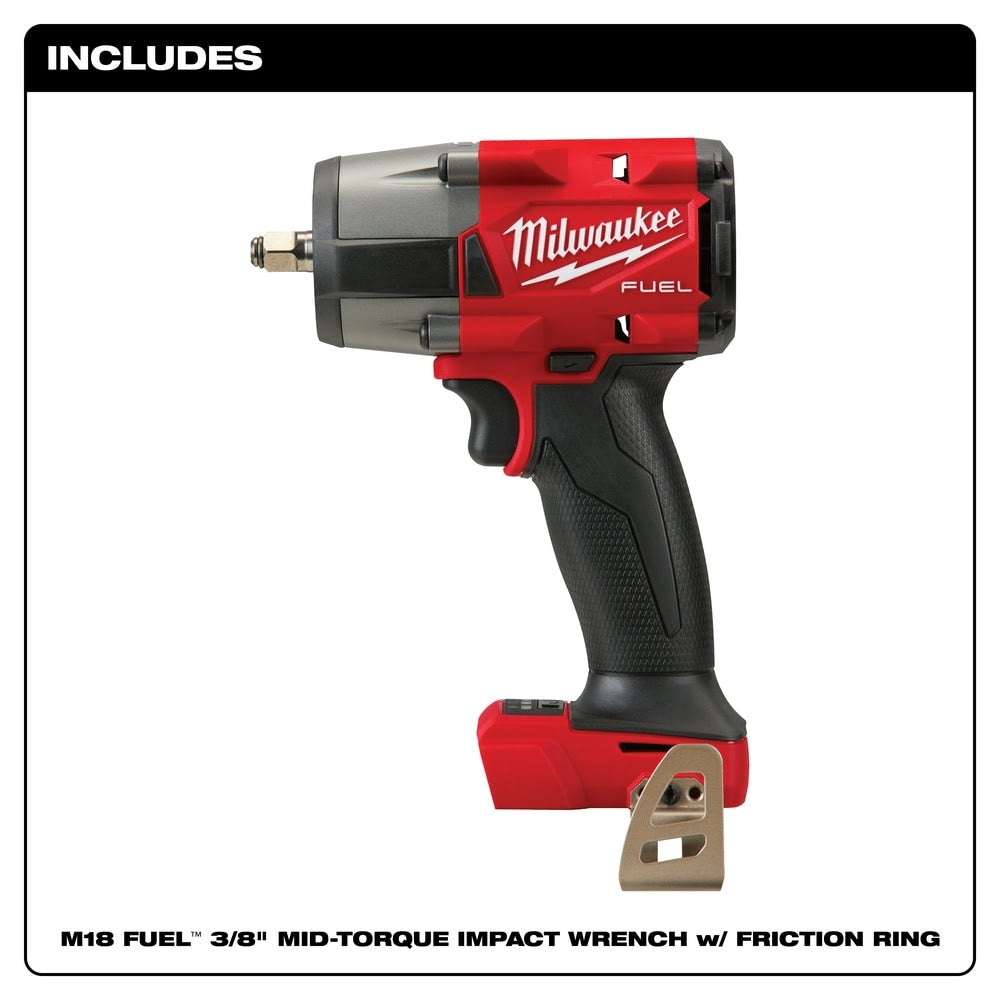 Milwaukee 2960-80 M18 FUEL 3/8" Mid-Torque Impact Wrench with Friction Ring Bare Tool Reconditioned