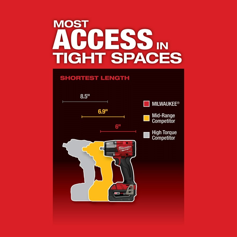 Milwaukee 2960-80 M18 FUEL 3/8" Mid-Torque Impact Wrench with Friction Ring Bare Tool Reconditioned