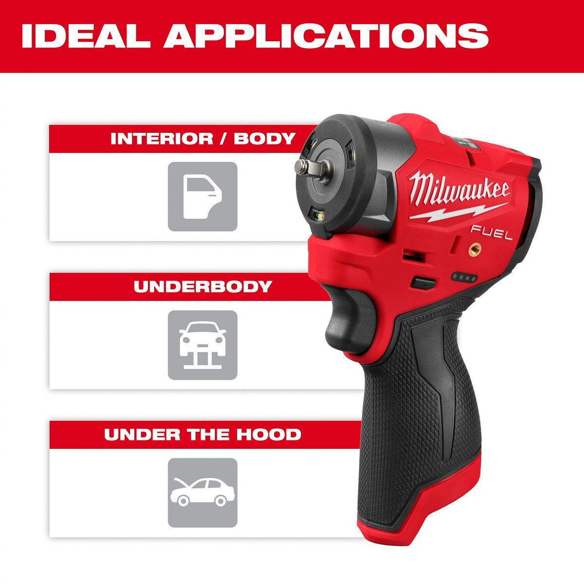 Milwaukee 3049-20 M12 FUEL 3/8" Subcompact Impact Wrench with Friction Ring