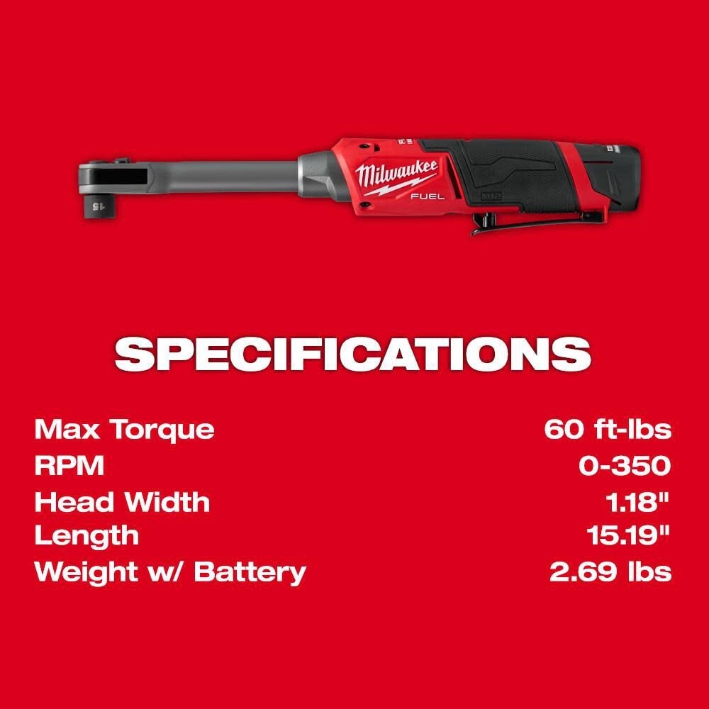 Milwaukee 3050-21 M12 FUEL INSIDER Extended Reach Box Ratchet Kit