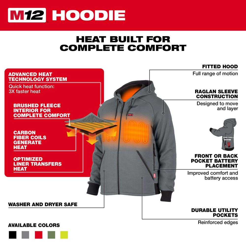 Milwaukee 306G-21 M12 Heated Hoodie Kit (Gray)
