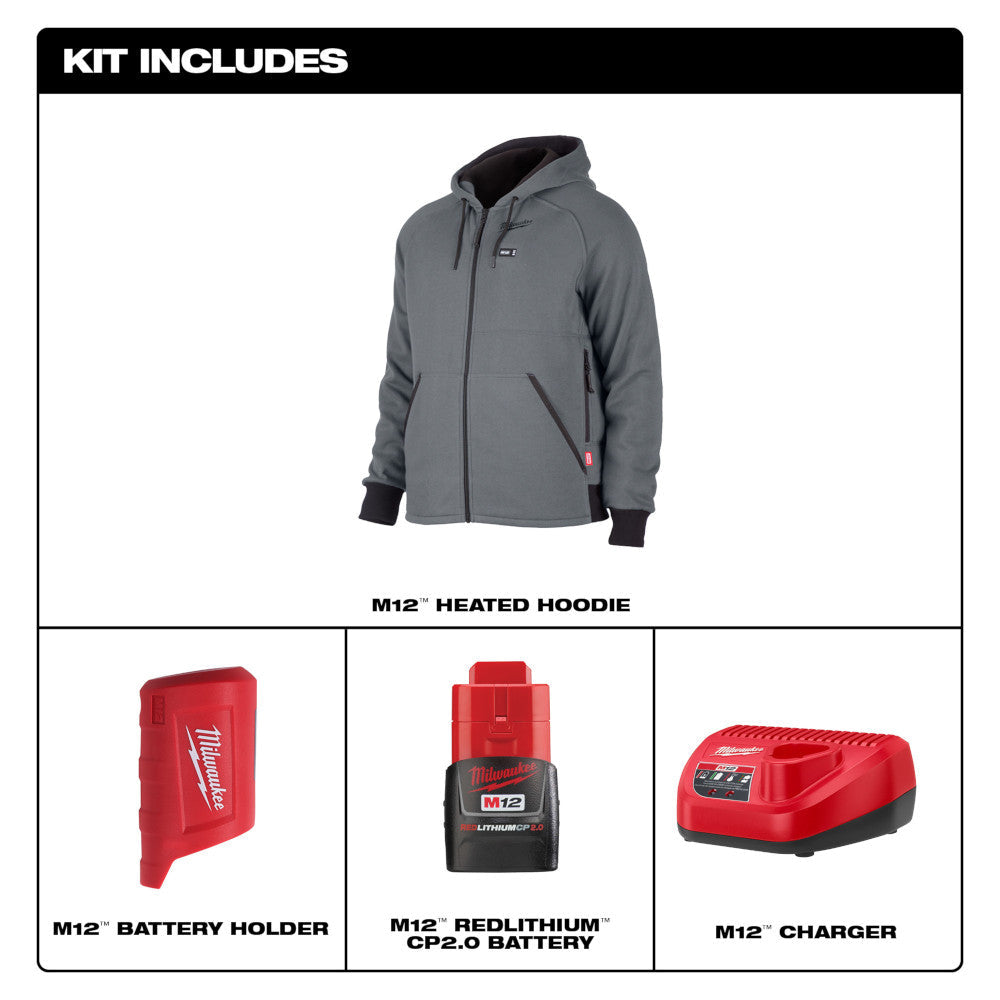 Milwaukee 306G-21 M12 Heated Hoodie Kit (Gray)