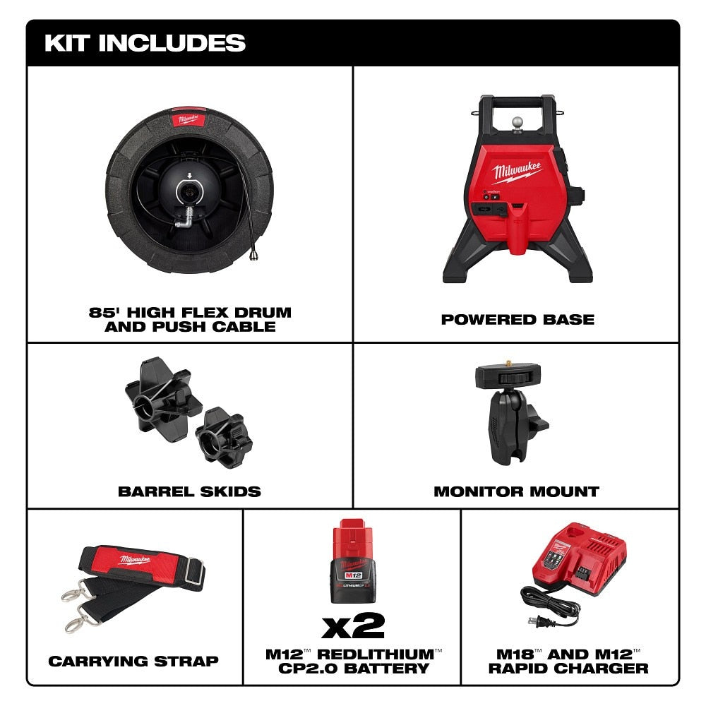Milwaukee 3318-22B M12 85’ High Flex Compact Inspection Camera Kit