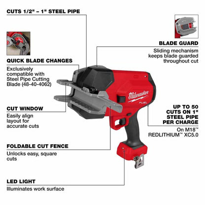 Milwaukee 3469-20 M18 FUEL ½”-1” Steel Pipe Cutter