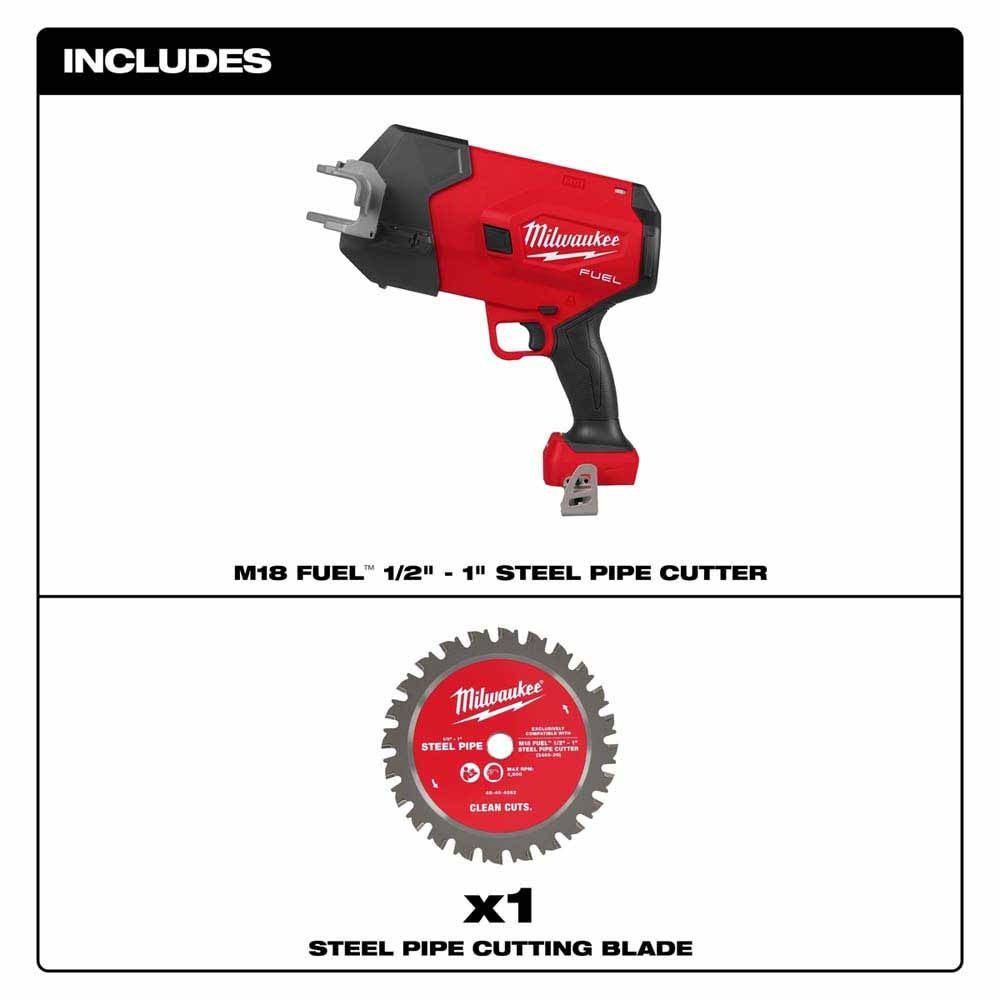 Milwaukee 3469-20 M18 FUEL ½”-1” Steel Pipe Cutter
