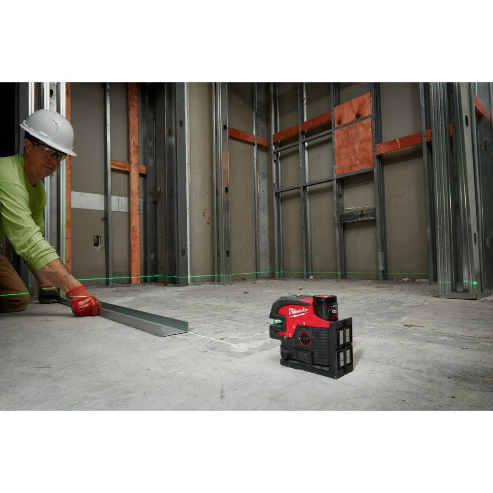 Milwaukee 3624-21 M12 Green Cross Line & 4-Points Laser Kit