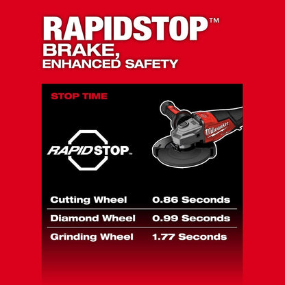 Milwaukee 3670-20 M18 FUEL 4-1/2"-6" Braking Grinder, Paddle Switch