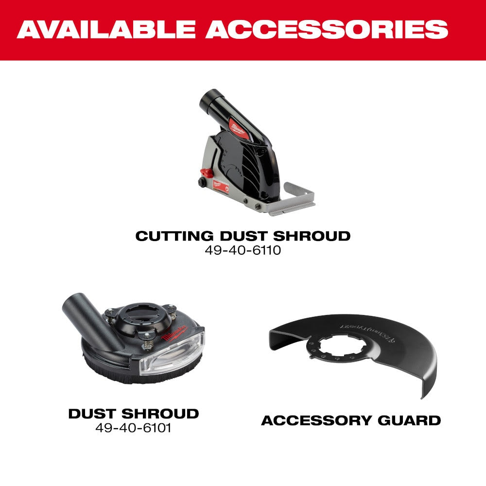 Milwaukee 3670-20 M18 FUEL 4-1/2"-6" Braking Grinder, Paddle Switch