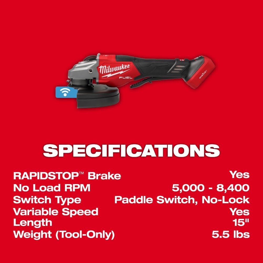 Milwaukee 3674-20 M18 FUEL 7" Variable Speed Braking Grinder