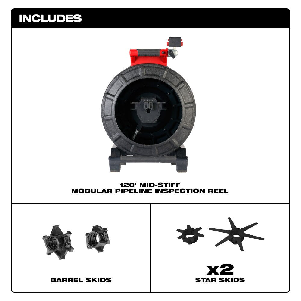 Milwaukee 3973-20 120' Mid-Stiff Modular Pipeline Inspection Reel