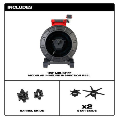 Milwaukee 3973-20 120' Mid-Stiff Modular Pipeline Inspection Reel