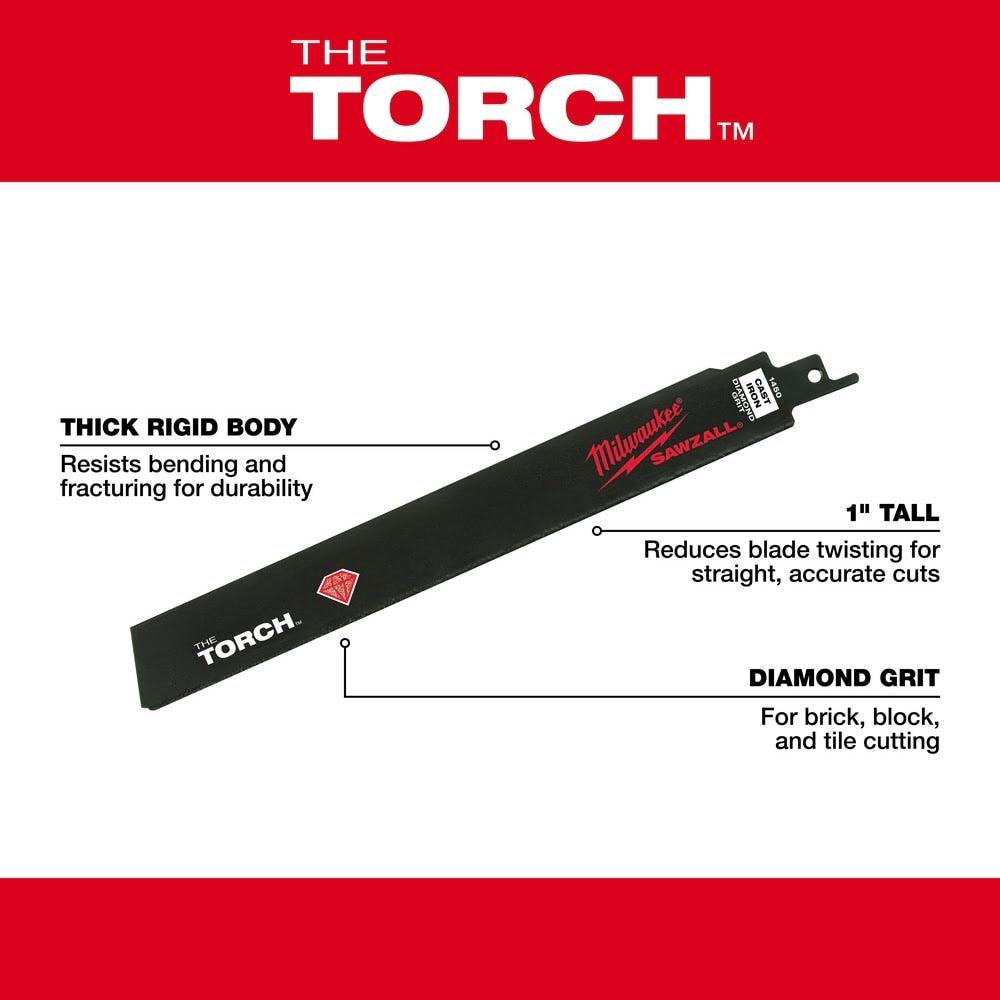 Milwaukee 48-00-1440 Sawzall Blade 6" Diamond Grit, 1 Pack