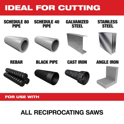 Milwaukee 48-00-5563 12” 7TPI The TORCH™ with NITRUS Carbide™ for Cast Iron SAWZALL®  Blade (5 Pack)