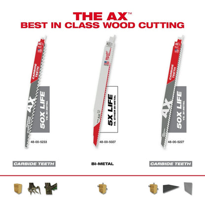 Milwaukee 48-00-8027 12" x 5/8TPI Super Sawzall AX Blade (25 Pack)